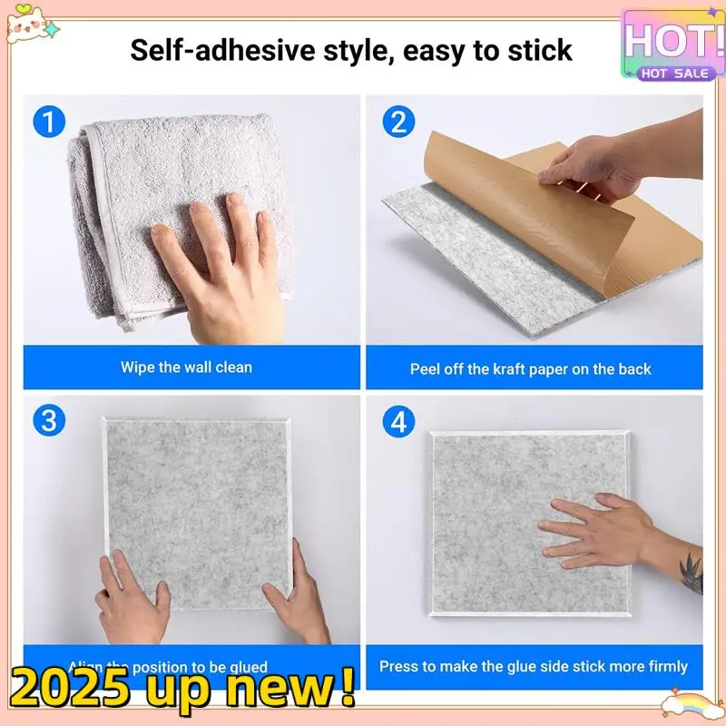 

Classy-10Pack Sound Proof Panels For Walls,Self-Adhesive Acoustic Panels 12X12x0.4In For Recording Studio,Office,Home