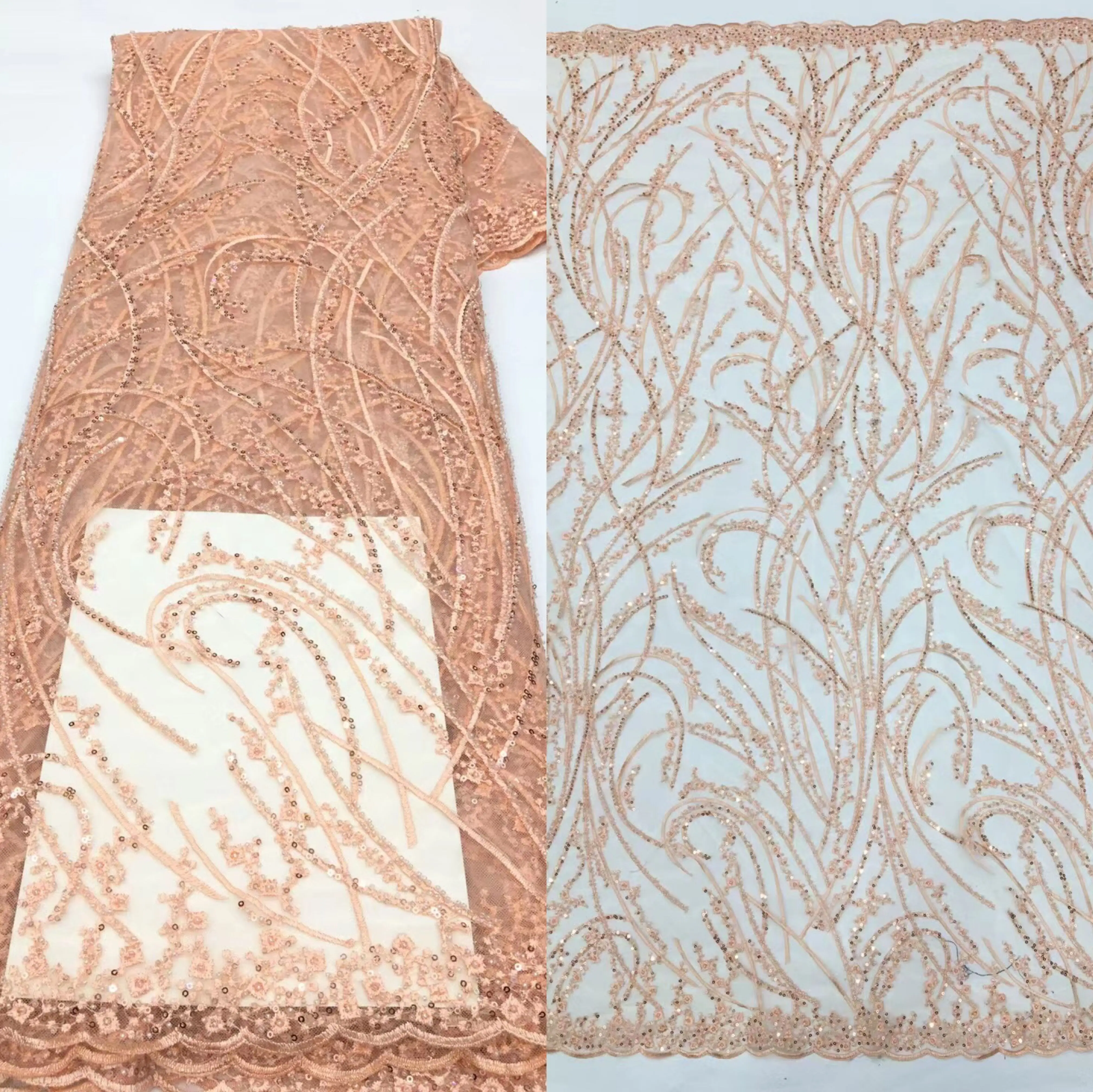 

Lace Fabric Beaded Tulle Lace Fabric Embroidered L -1302164 African Nigerian Fabric For Sewing