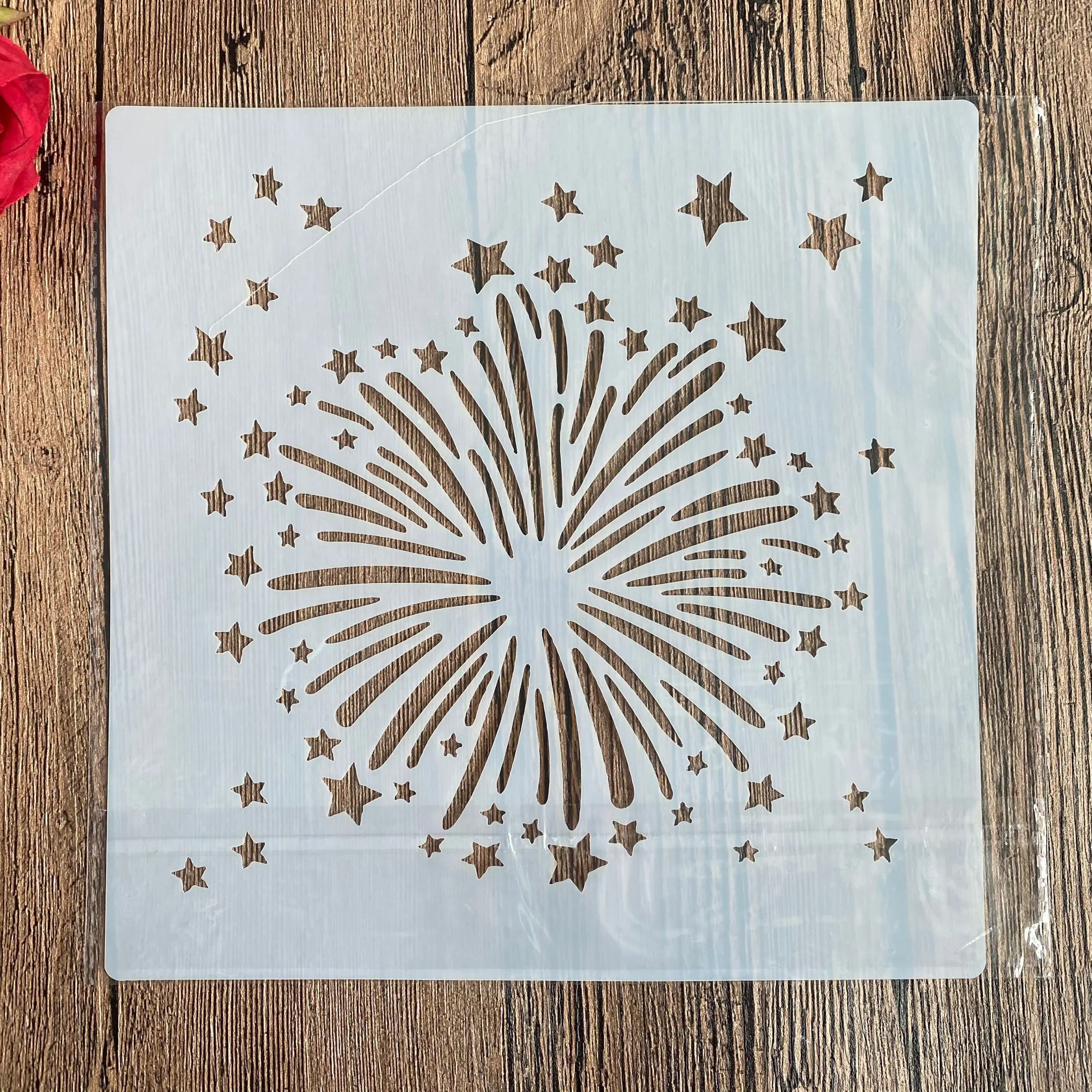 20 *20 cm fireworks DIY  mandala mold for painting stencils stamped photo album embossed paper card on wood, fabric, wall