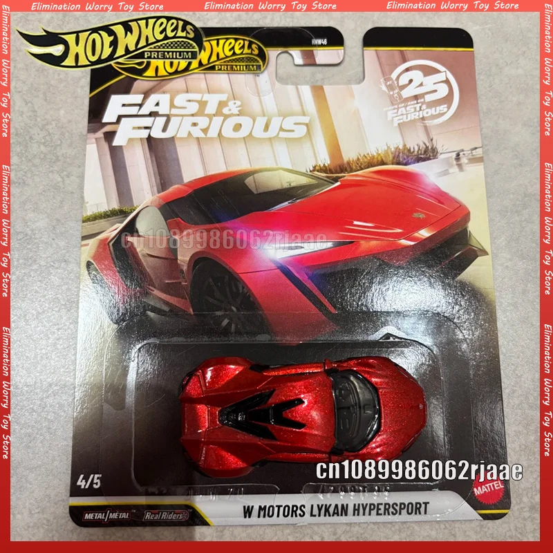 Hot Wheels Premium Fast & Furious 25th Anniversary W Motors Lykan Hypersport 1:64 Model Samochodu z Odlewu Metalowego Kolekcjonerski Prezent Zabawka