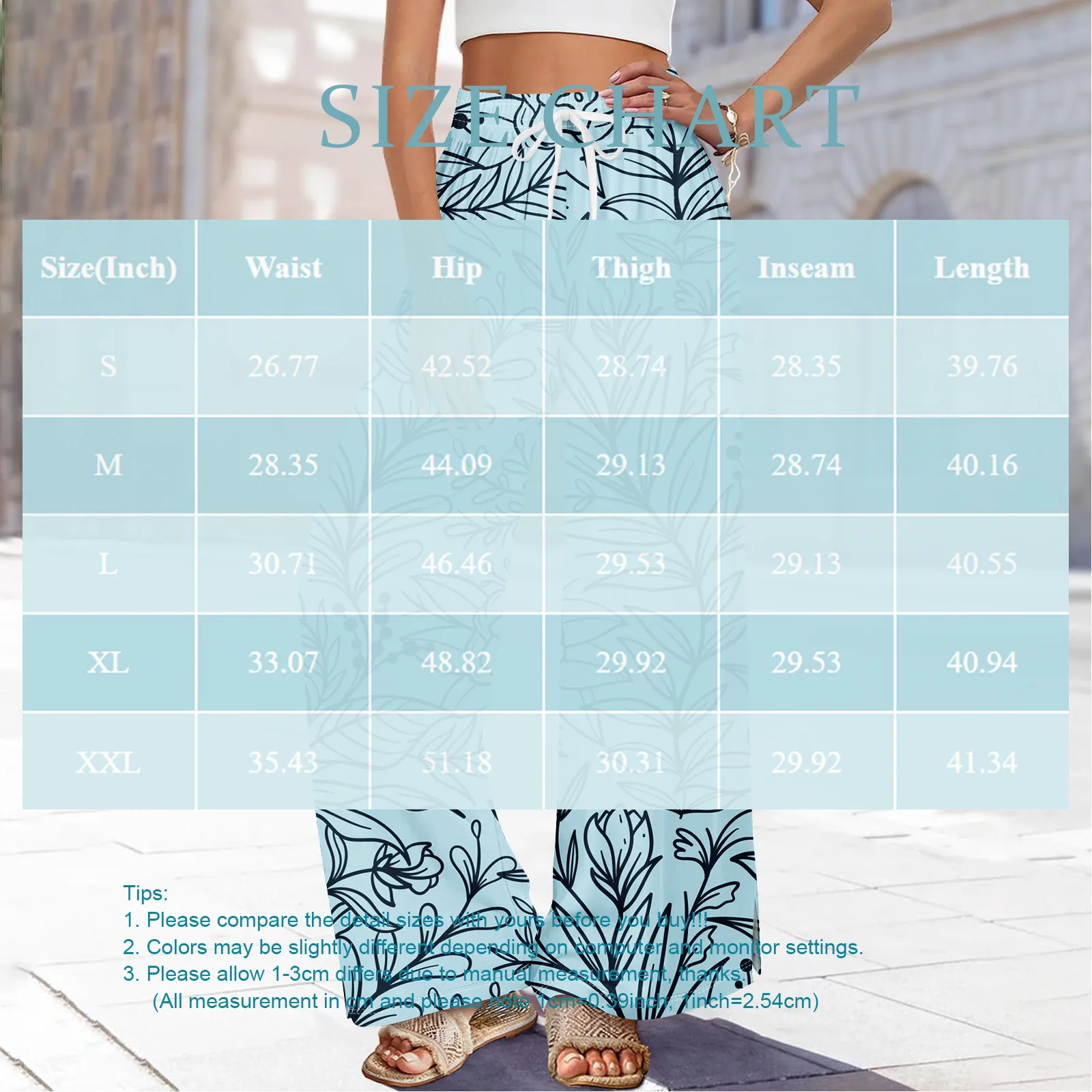 سروال واسع الساق بنمط طباعة القلب سروال برباط خصر مرن مع جيوب سروال نسائي فضفاض غير رسمي سروال عيد الحب #6