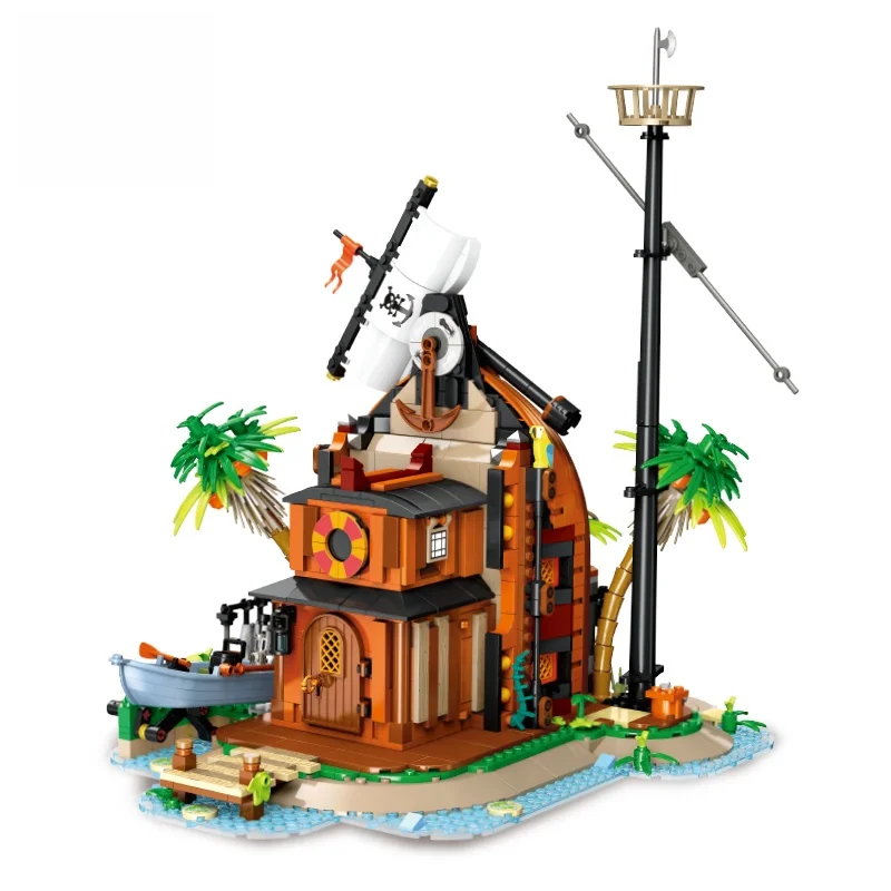 

Набор из 1035 деталей для сборки пиратского корабля: серия конструкторов, игрушка для самостоятельной сборки, креативный декор для дома, подарок на день рождения для детей