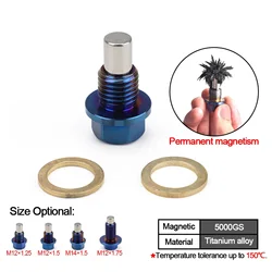 M12x1.25 M12x1.5 M14x1.5 Oil filter magnet Reusable Permanent Magnetism 5000 Titanium Alloy Magnetic renault magnet Drain Plug
