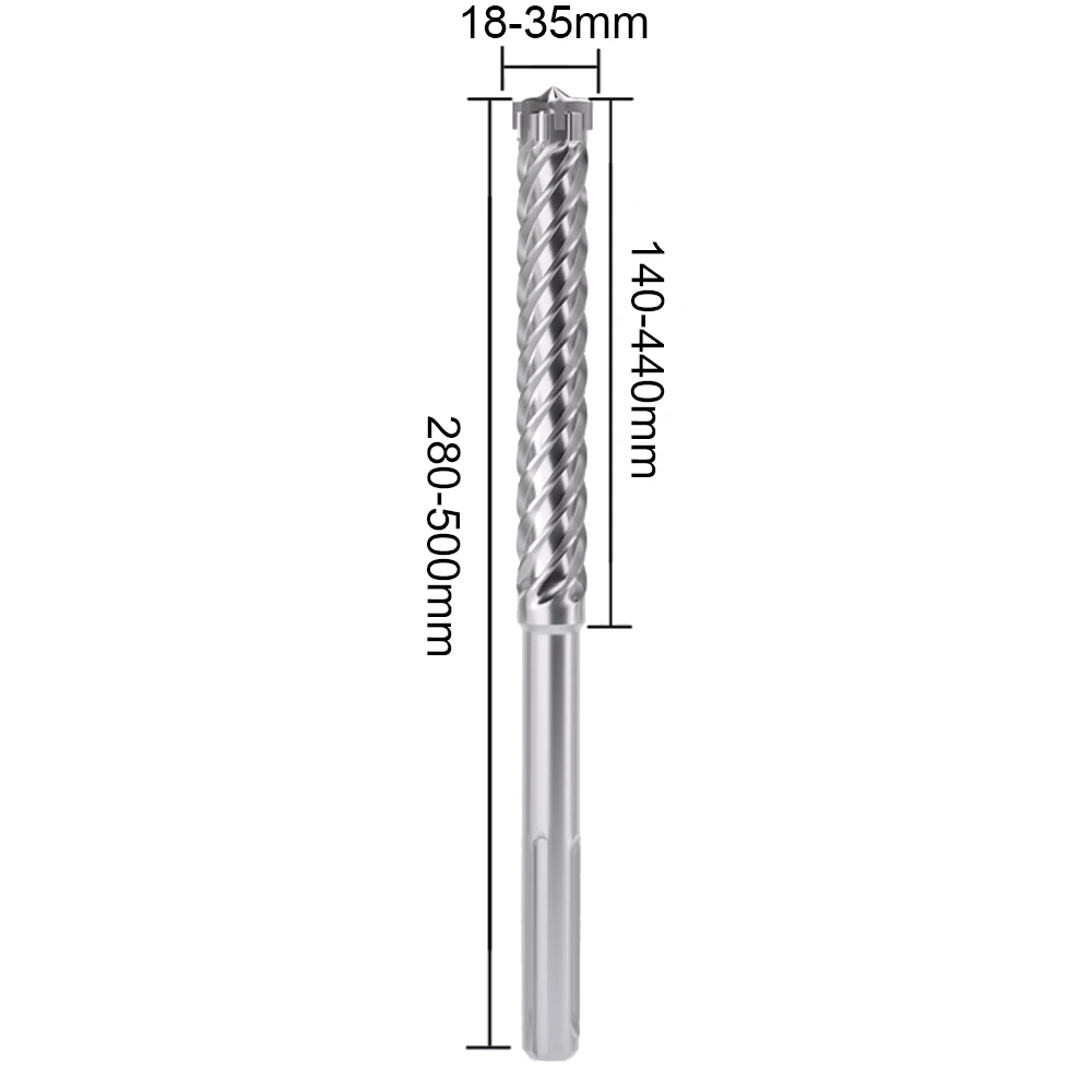 Foret à percussion électrique à six lames, 280-500mm, poignée de liaison SDS MAX, alliage haute dureté, béton l\'allemand à travers les propositions