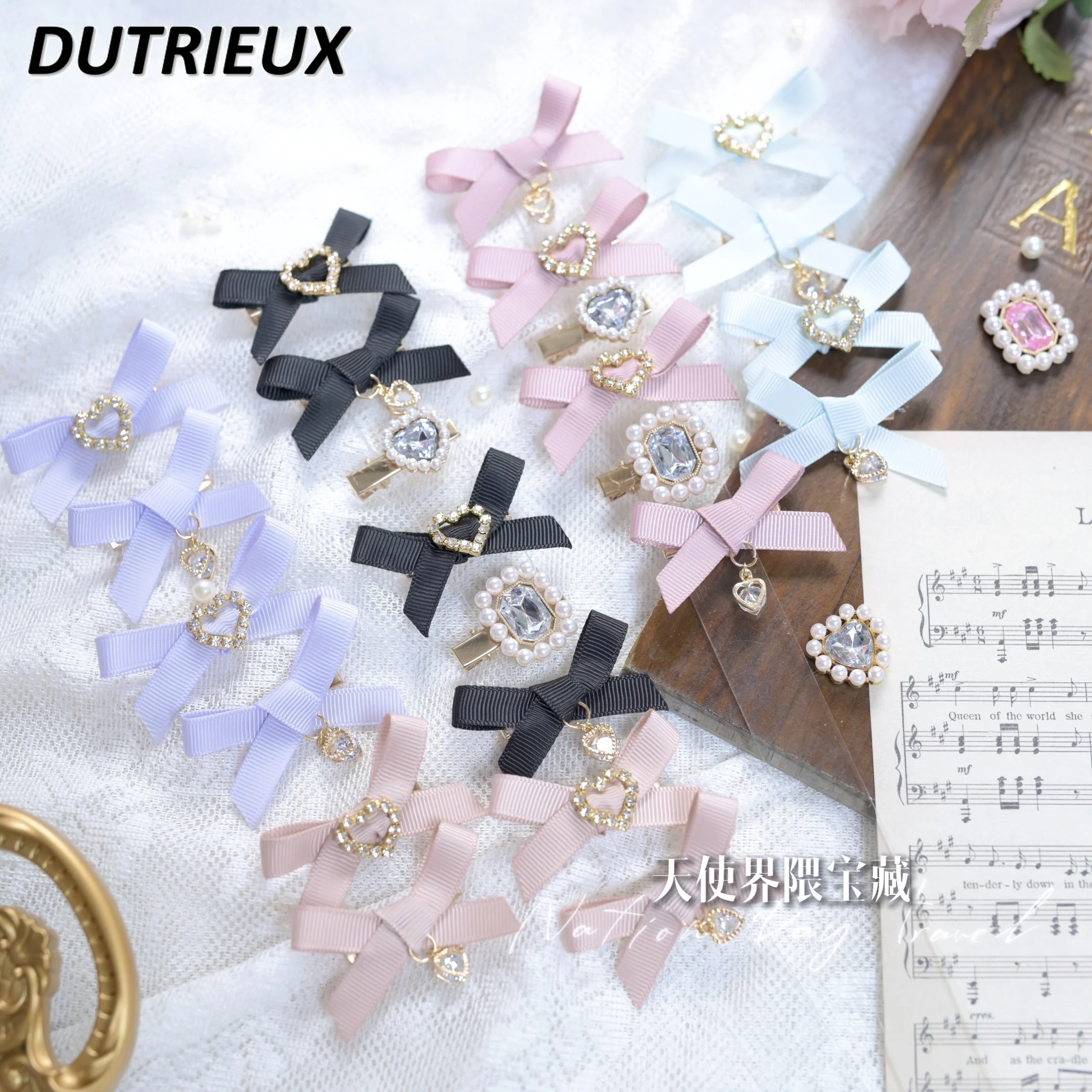 Mine Series Parity Mini Barrettes Female Japanese Hairpin Heart Shape Rhinestone Side Clip Butterfly Hair Clip Hair Accessories