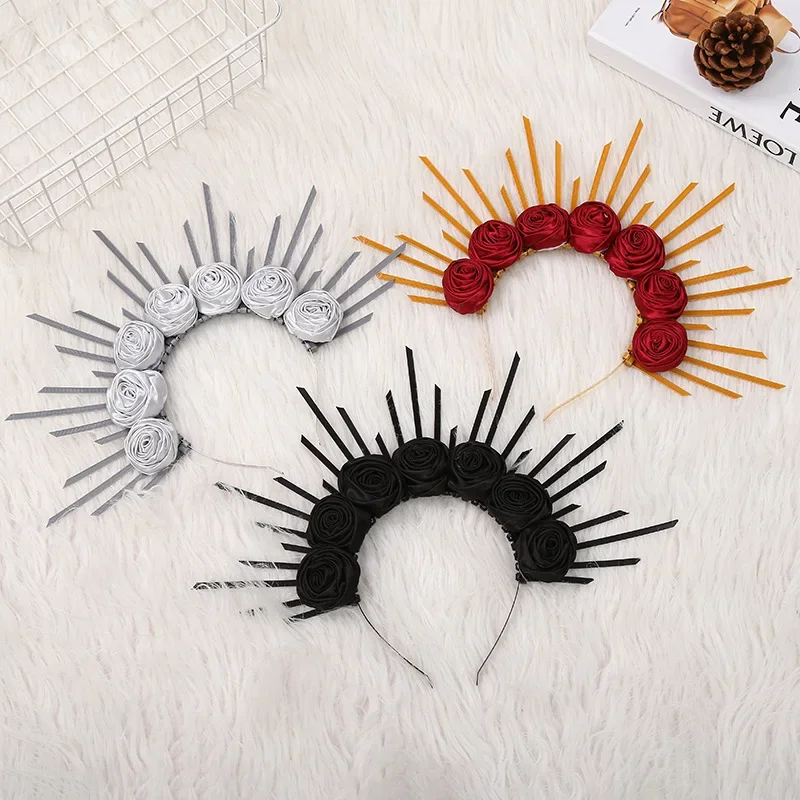 Golden Halo Hair Accessories Mary Halo Goddess Crown Wedding Party Headwear Halloween Costume Plastic Zip-ties Headpiece