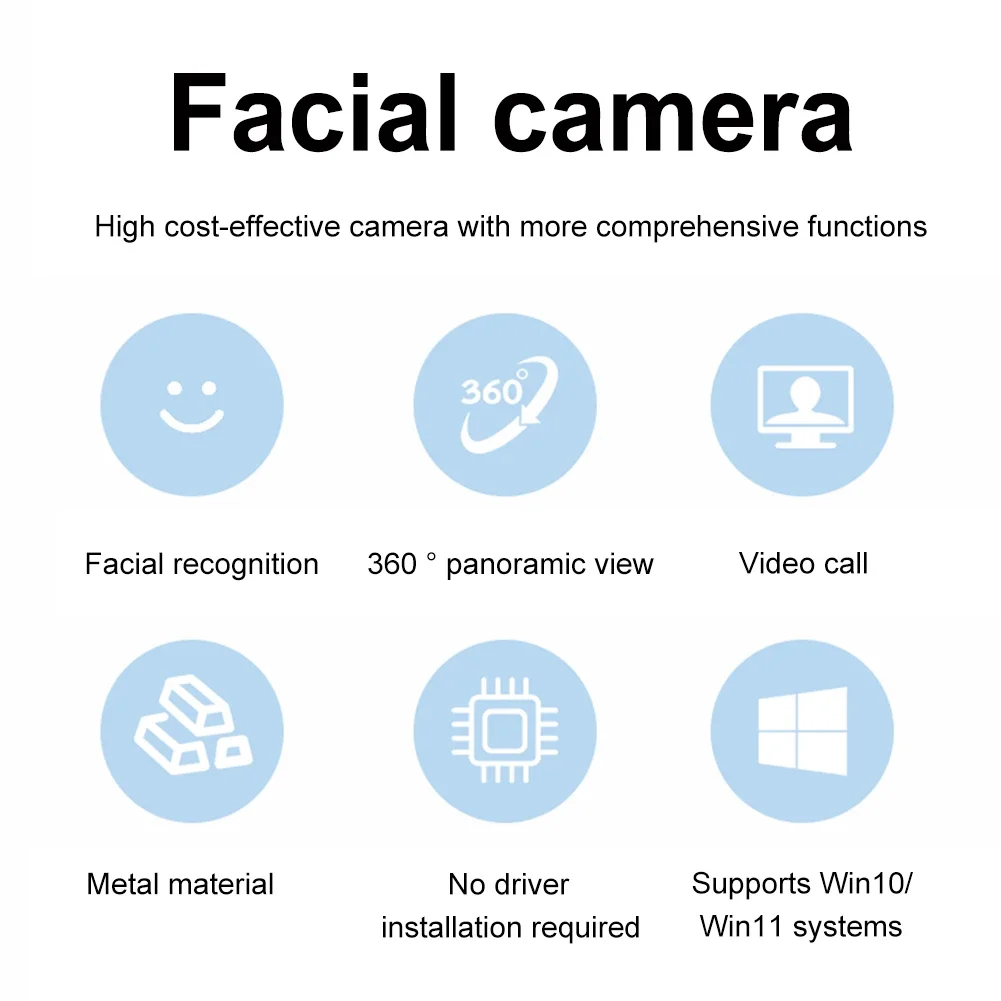 Webcam con riconoscimento facciale Web Camera Webcam 1080P 10/11 con Hello Computer portatile con microfono