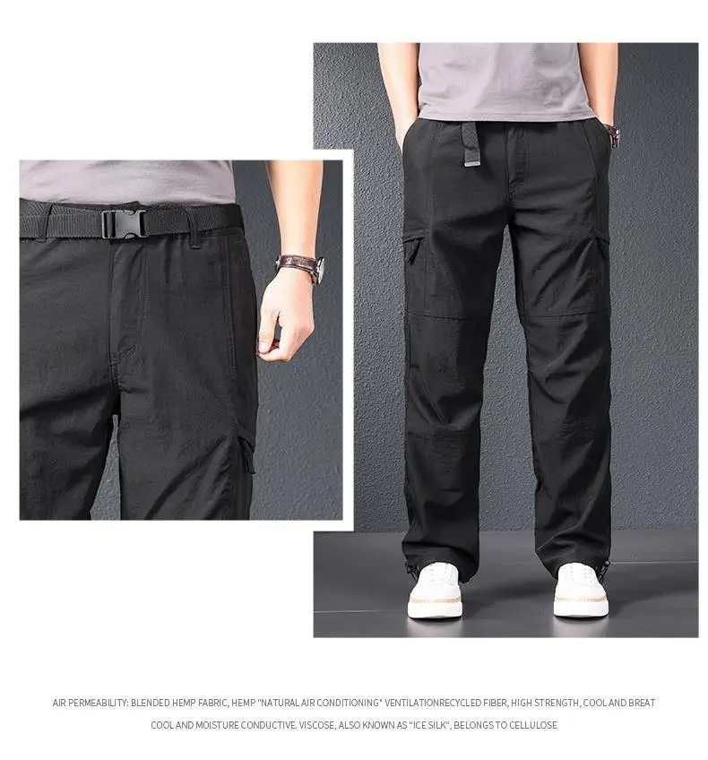 2026 neue Wandern Hosen Männer Frühling Sommer Eis Seide Kühlung Leichte Outdoor Casual Hosen für Männer Schnell Trocknend Angeln Reise Hosen – Detail 8