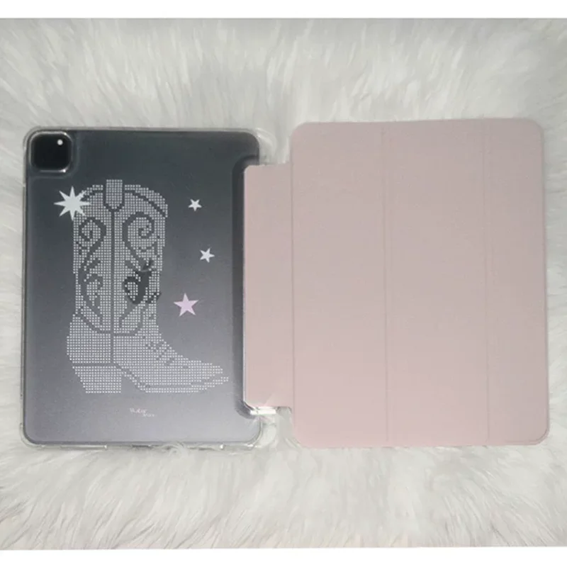 Retro Star Boots Pixel Art Style Tablet Case For iPad Pro 13 11th A16 12.9