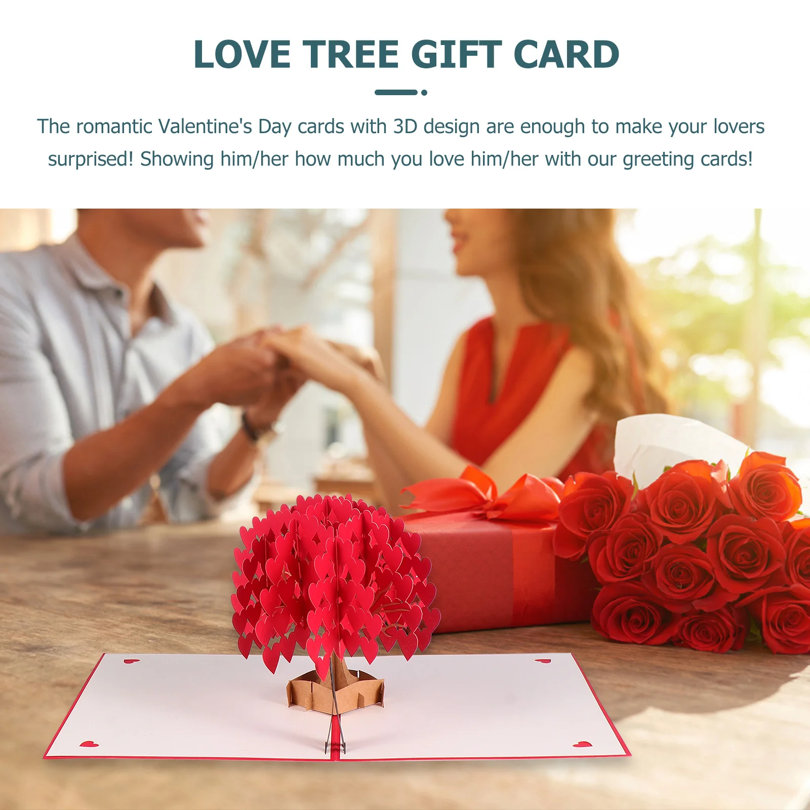 

Valentine S Day 3D - up Cards Greeting Love Tree Heart-shaped Valentine's Pop-up Blessing
