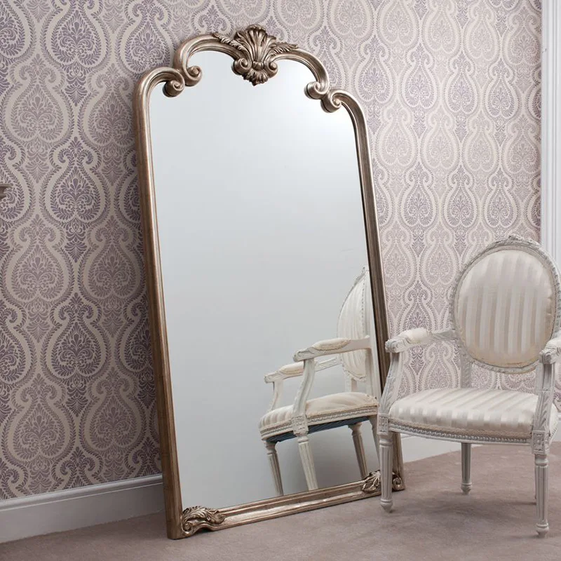 French retro large mirror full body floor mirror home cloakroom full-length   clothing store size wall fitting mirror