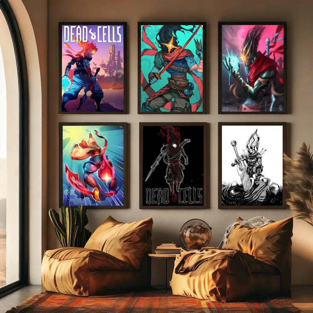 Hot Game D-Dead Cells Painting Calligraphy High-Quality Cotton Canvas Poster Wall Art for Living Room Modern Coffee House Decor