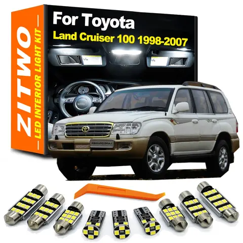 19Pcs For Toyota Land Cruiser 100 LC100 1998- 2001 2002 2003 2004 2005 2006 2007 LED Bulb Interior Dome Map Door Plate Light Kit