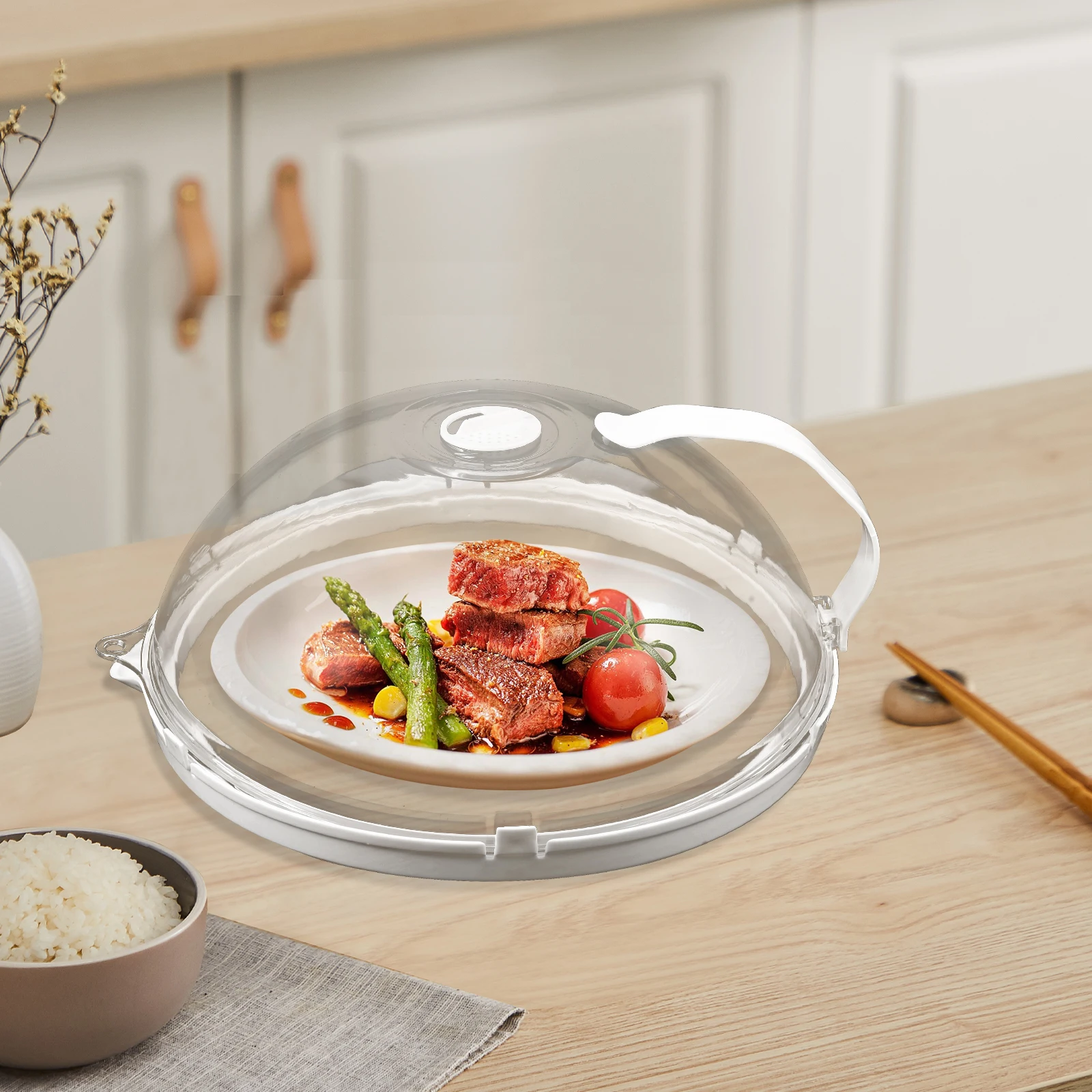 

Microwave Food Cover Splatter Guard Heat Resistant Reusable Kitchen Accessory Keeps Freshness Prevents Mess Safe Material Easy