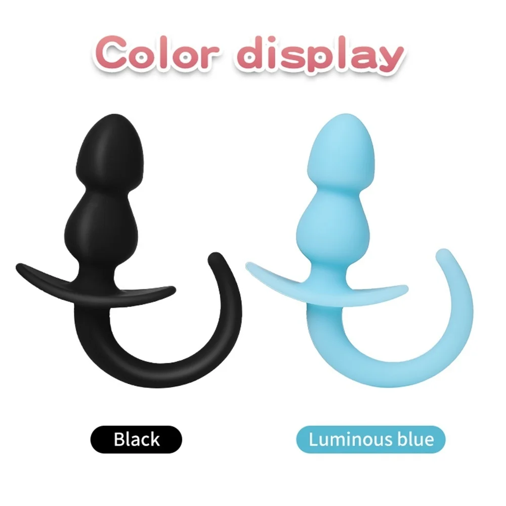 Luminous Silicone Dog Tail Anal Plug Sex Toys For Female Male Gay Puppy Tails Anal Beads Cosplay Slave Butt Plug Fetish Anus