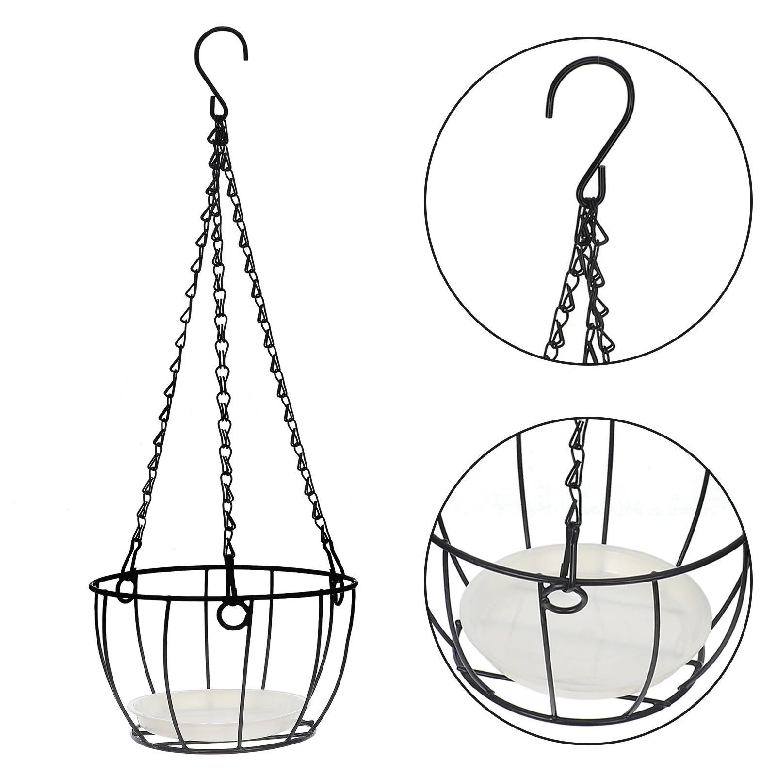 

Hanging Plant Pot Wire Baskets Wrought Iron Metal Outdoor Perennials Round Wire Baskets Plants Flower Pots Balcony Planter