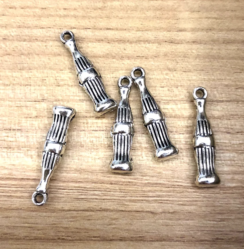

20pcs 24*5mm Zinc alloy metal bottle design charms for handmade HW2939 DIY accessories