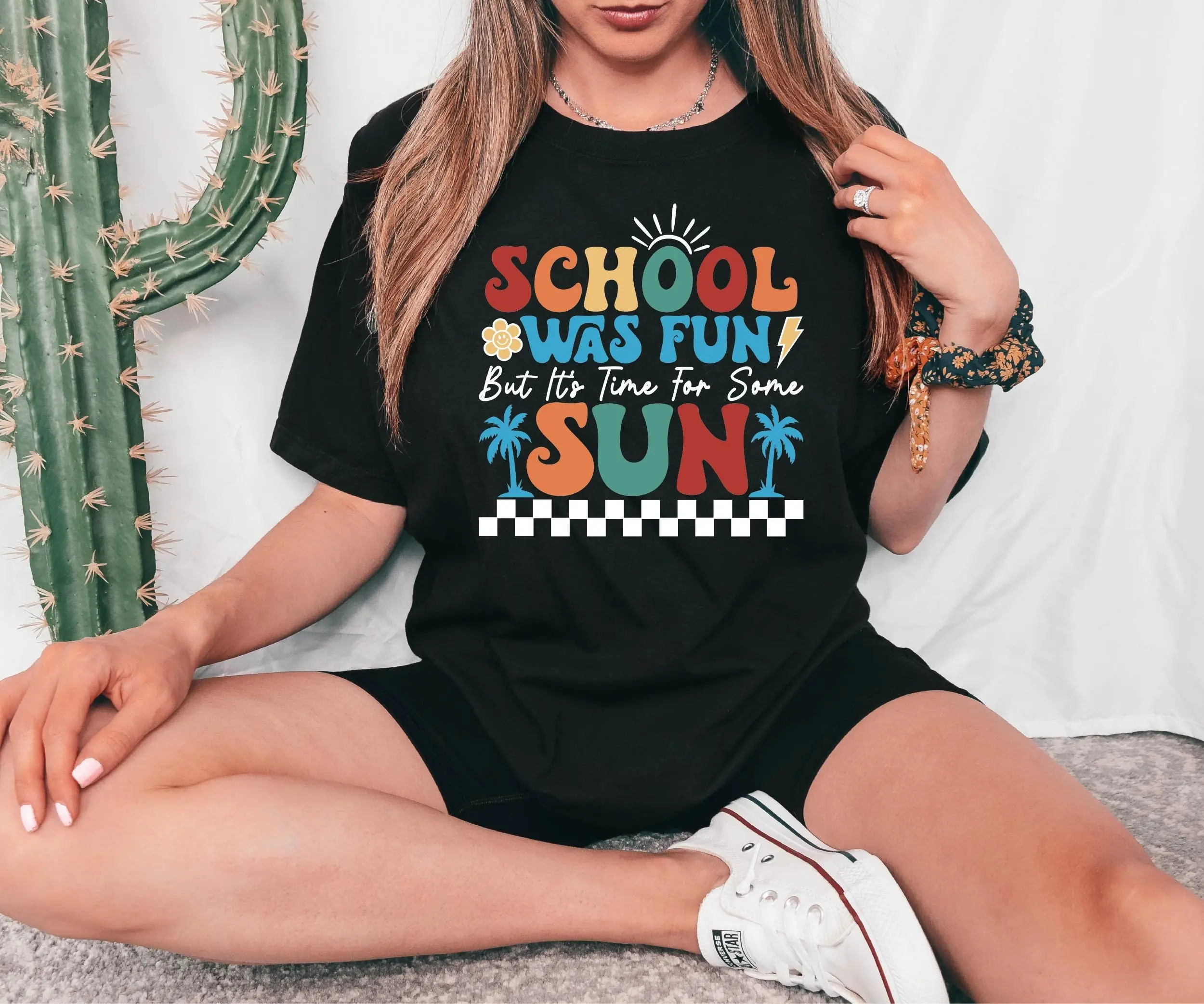 Funny Summer Break T Shirt Last Day of School for Student Vacation Was Fun But it's Time Some Sun