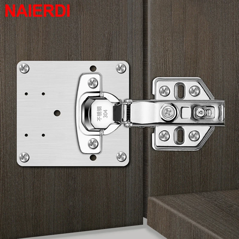 NAIERDI 2/4/6/8PCS Hinge Repair Plate Stainless Steel Foldable Table Cabinet Door Hinge Connection Repair Plate Cabinet Hardware