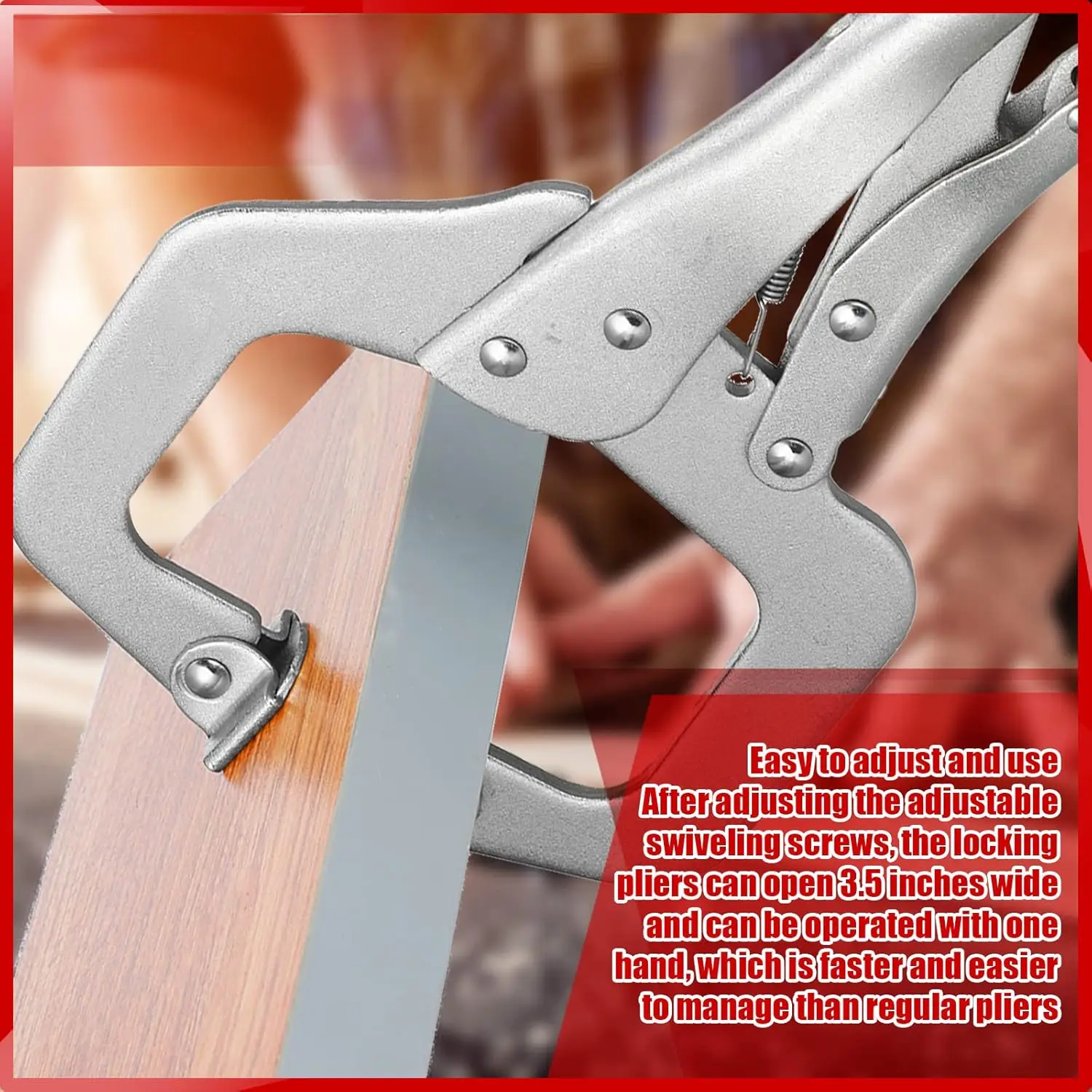 10 قطع مشبك قفل C، مشبك لحام قابل للتعديل مع طرف عادي ووسادة دوارة، 11 بوصة لأعمال النجارة والخزانة والإصلاح - Sho