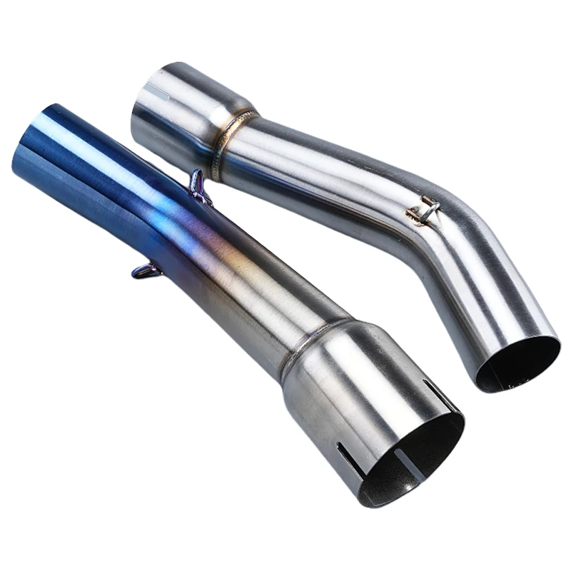 Slip On For Yamaha FZ1 FZ1N FZ1000 Motorcycle Exhaust Middle Link Pipe Burnt Blue Stainless Steel Escape Muffler Connect Tube