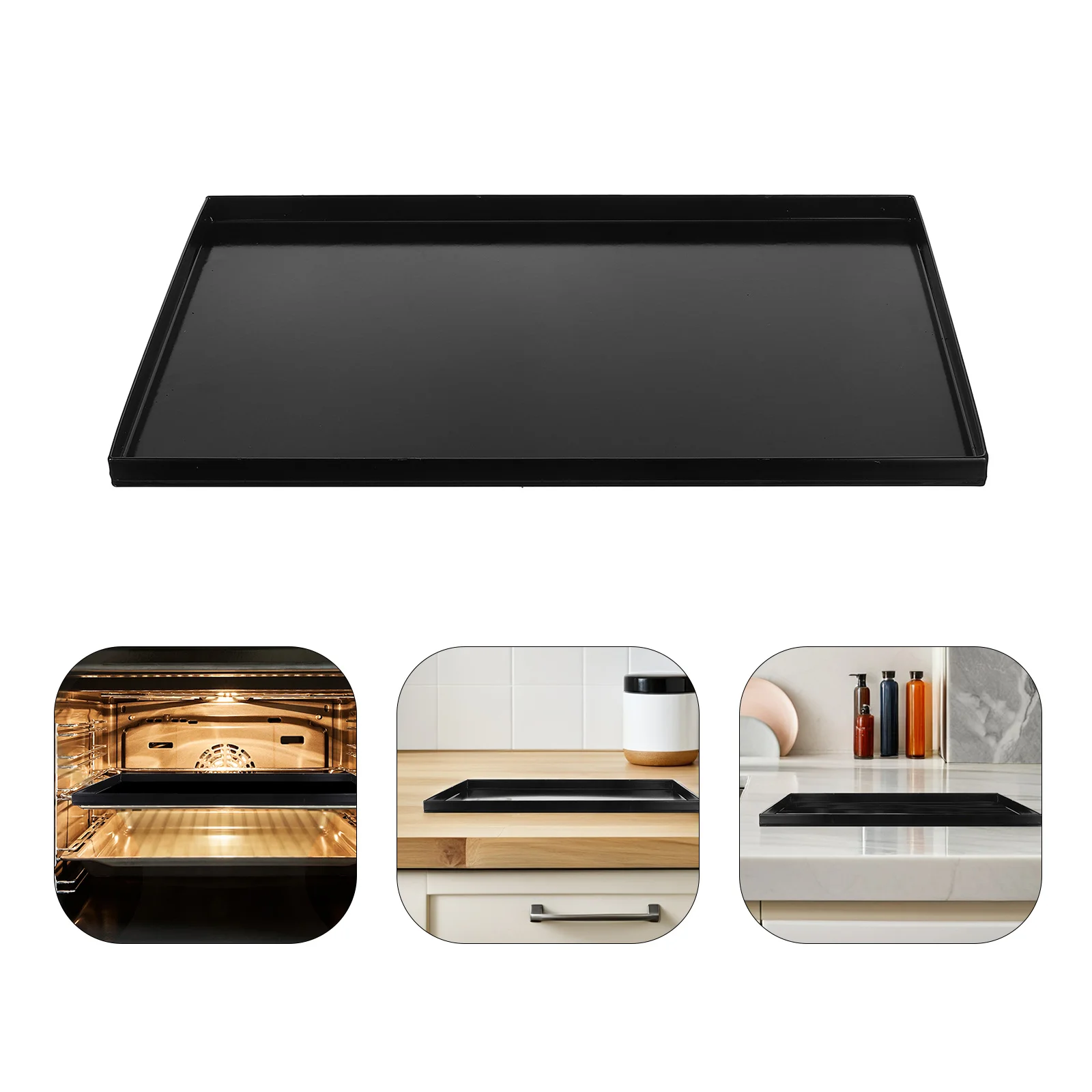 

1pcs Enamel Baking Tray Large Rectangular Heat Resistant Nonstick Roasting Pan For Oven Pizza Bread Desserts Camping Kitchen