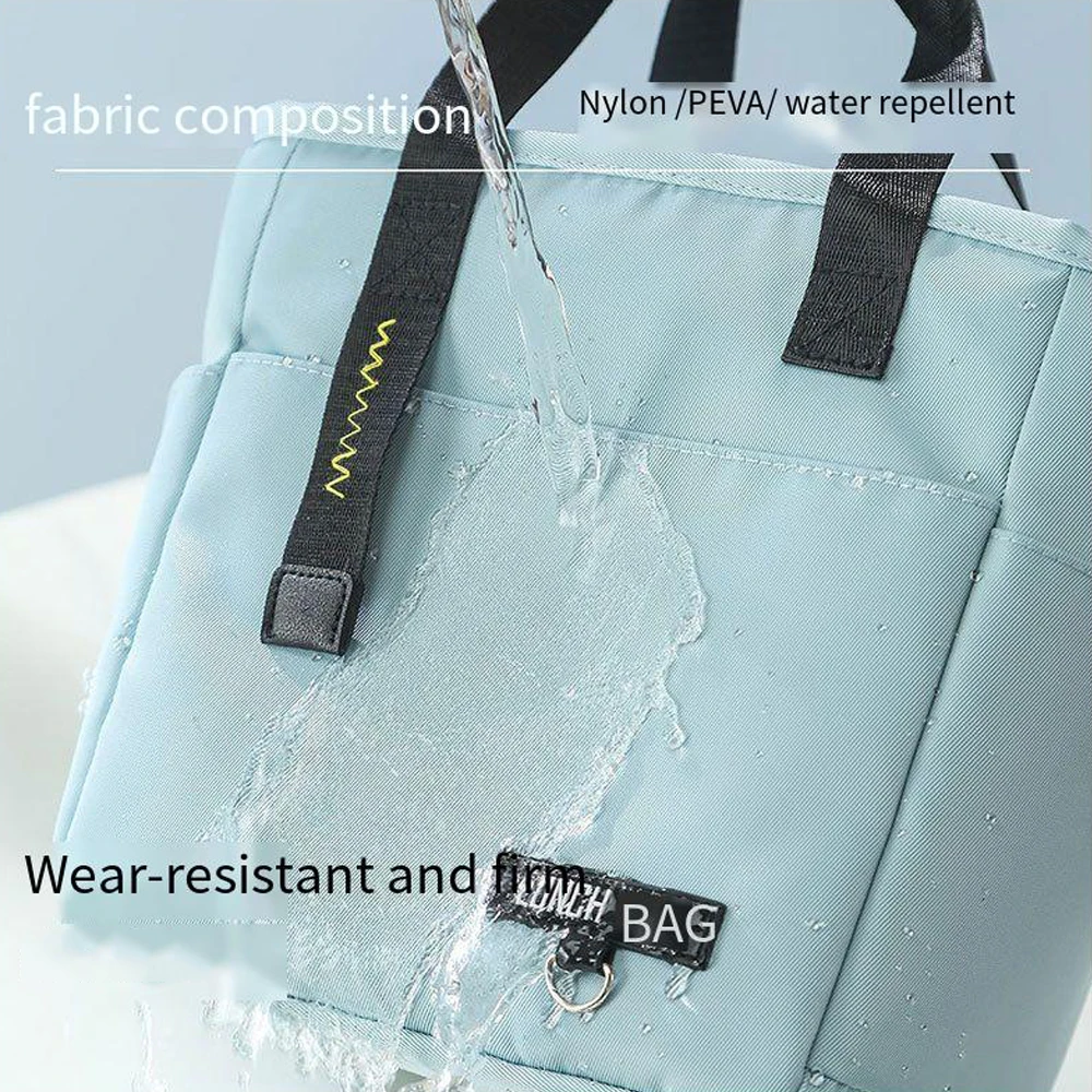 حقيبة غداء محمولة خفيفة الوزن ذات سعة كبيرة وحامل طعام معزول وحقيبة غداء بسحاب وحقيبة تبريد للاستخدام اليومي في الهواء الطلق