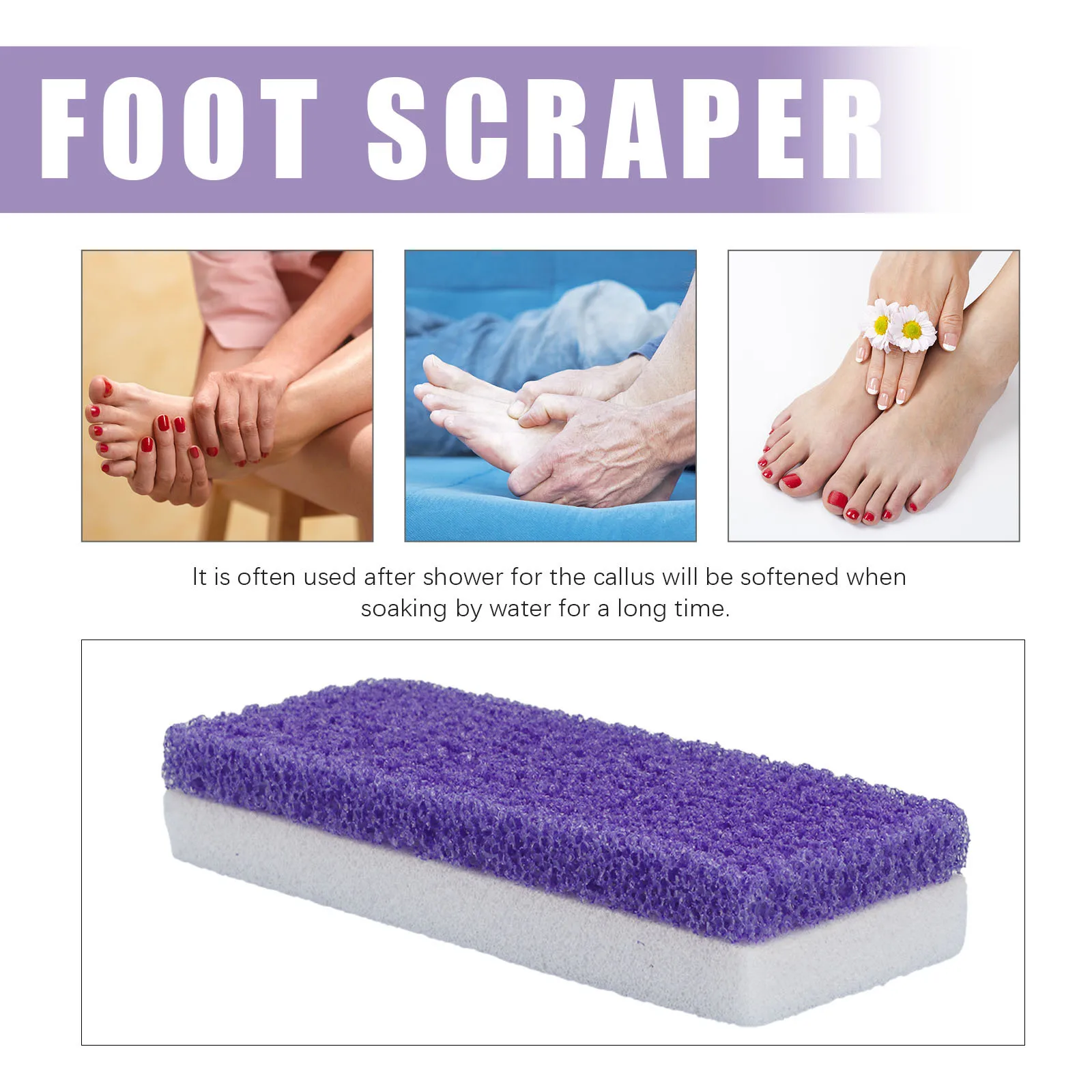 

4Pcs Dead Skin Remover Foot Callus Scraper Bar Exfoliating Pedicure File Rough PU Callus Treatment Tool Foot Scraper
