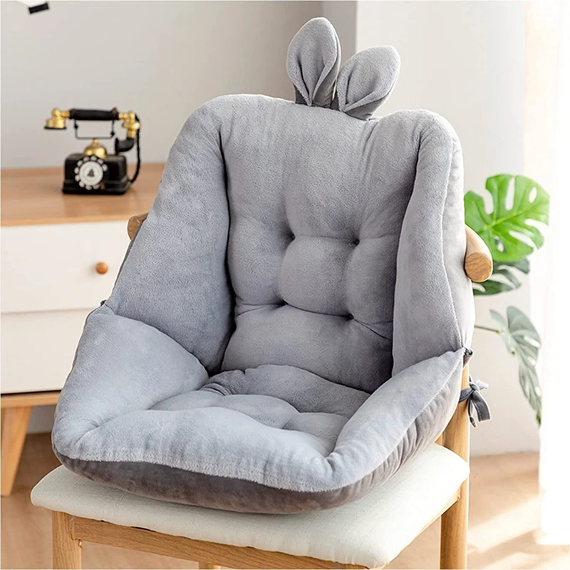 Inyahome Cute Velvet Chair Seat Cushion for Dorm Desk Kawaii Gaming Rocking Chair Cushion Backrest for Office Chair Lazy Sofa