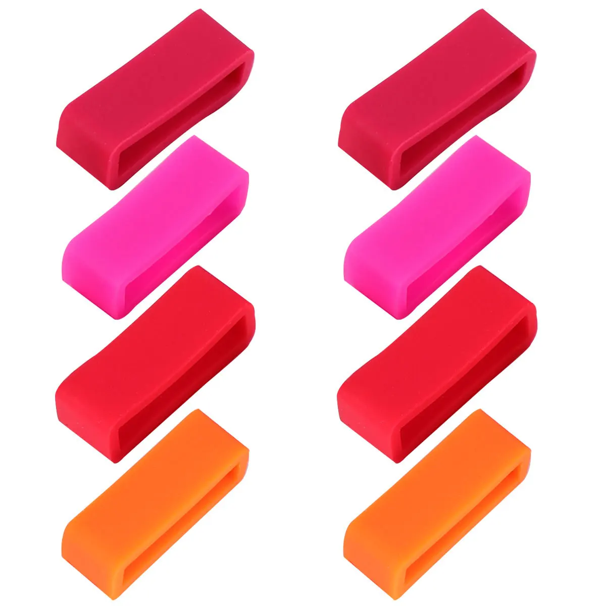 

8pcs Silicone Watch Strap Loop Replacement Smooth Durable Adjustable For Men Women 20Mm Orange Rosy Pink Red Red