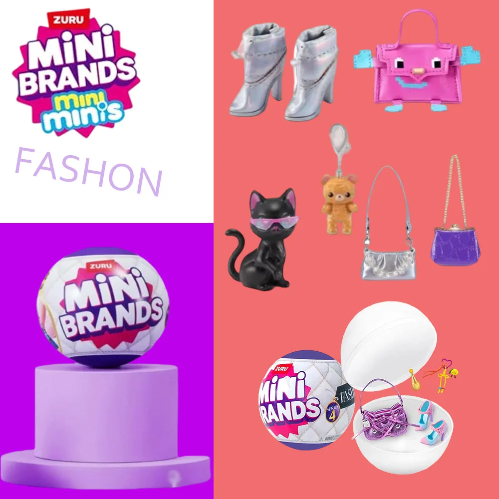 

ZURU Mini Brands Fashion Series 4 Surprise Mini Fashion Accessories Girls Handbags Miniature Blind Box Toy Ball for Kids
