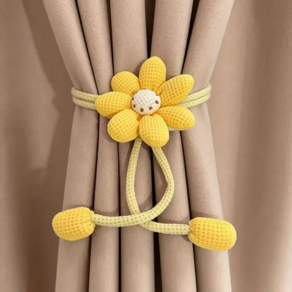 High Quality Adjustable Flower Shape Curtain Tieback Elastic Band Cartoon Curtain Rope Curtain Tying Tool Room Home Decor