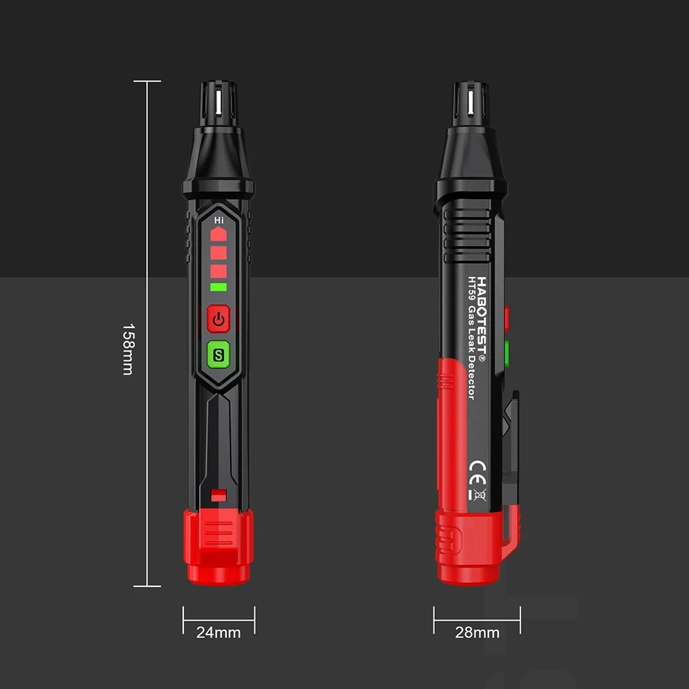 HABOTEST HT59 HT60 HT61 كاشف تسرب الغاز 0-1000PPM الصوت والشاشة إنذار القابل للاحتراق الميثان الطبيعي كاشف غاز صغير