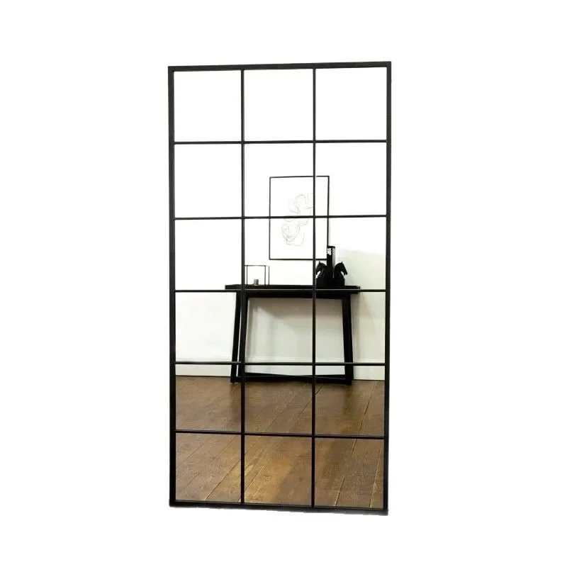 

Nordic decorative mirror square wall-mounted indoor floor-to-ceiling mirror full-length mirror wrought iron retro