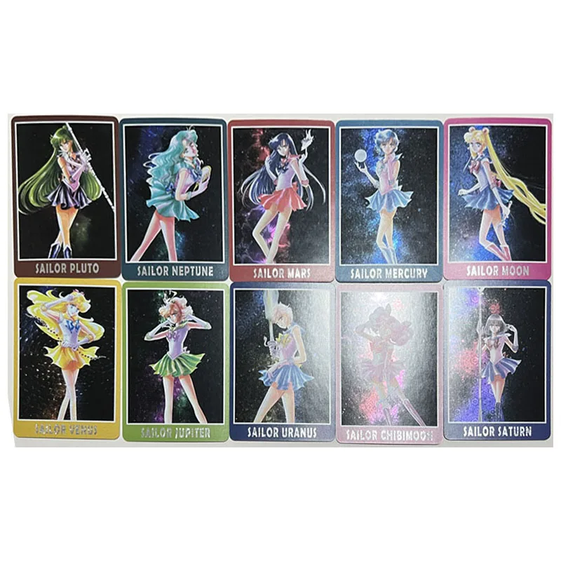 Goddess Story Anime ACG DIY Laser Flash Card Tsukino Usagi Hino Rei Mizuno Ami Toys For Boys Christmas Birthday Present