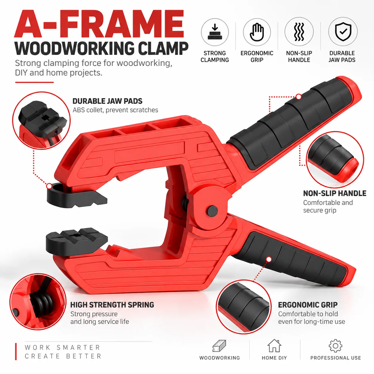 1pcs Quick Clamp Heavy for Drilling Duty C Resin Woodworking Tool Professional Locking Pliers Lug Machine Vise Table Fasteners