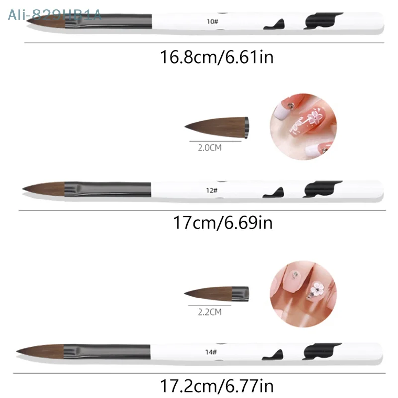 아크릴 액체 분말 조각용 네일 아트 브러시, 꽃 펜 매니큐어, 3D 드로잉, UV 젤 페인팅 도구, 3 가지 크기