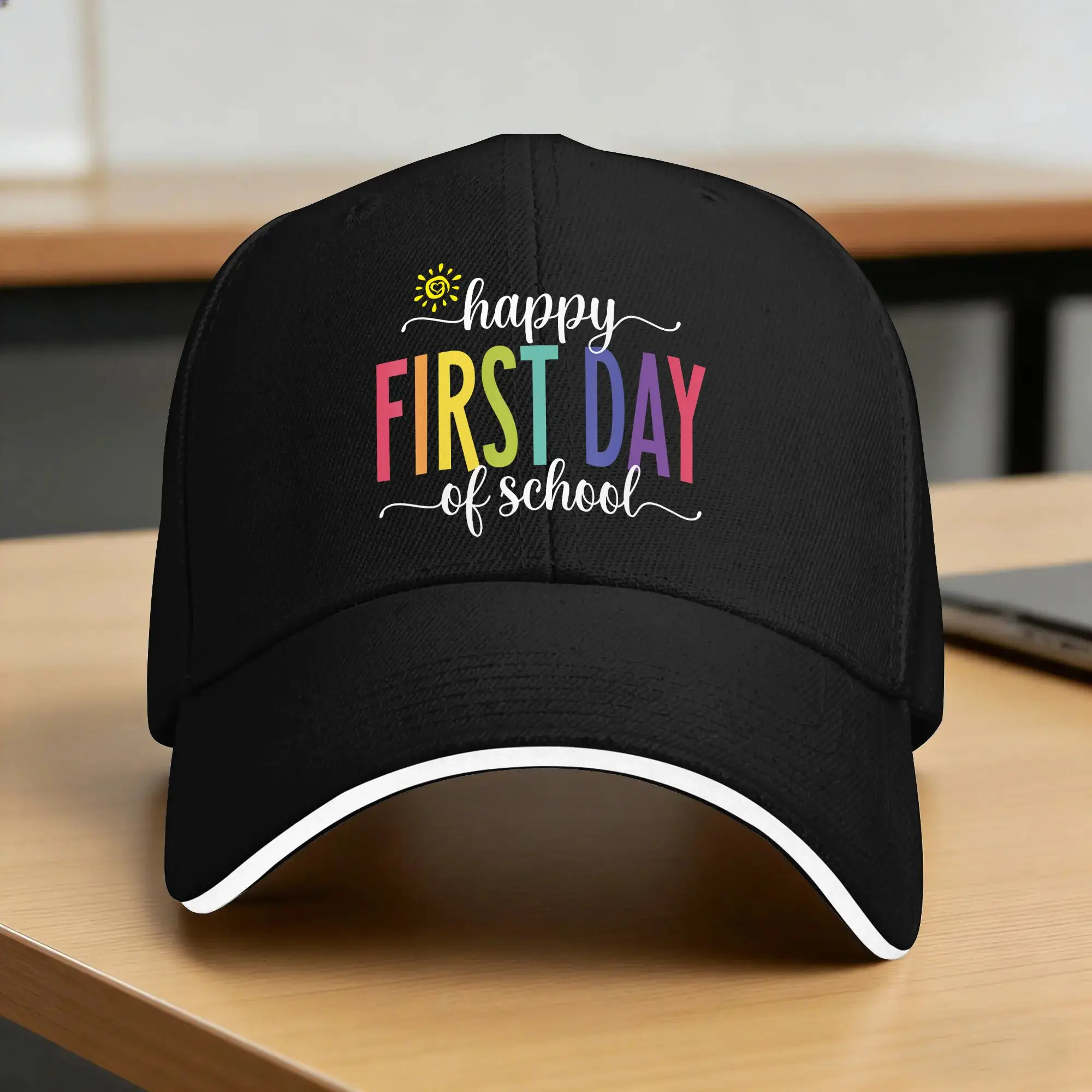 Summer Happy First Day of School Teacher Kids Back to School Baseball Cap Fitted Trucker Hat Unisex-Teens Sun Baseball Caps