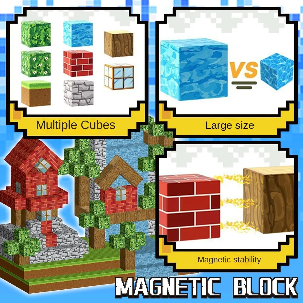 Zestaw do budowania pikseli magnetycznych 3D z pudełkiem 2,5 cm precyzyjne kostki, blok dla entuzjastów sztuki na prezent zabawka sensoryczna Montessori