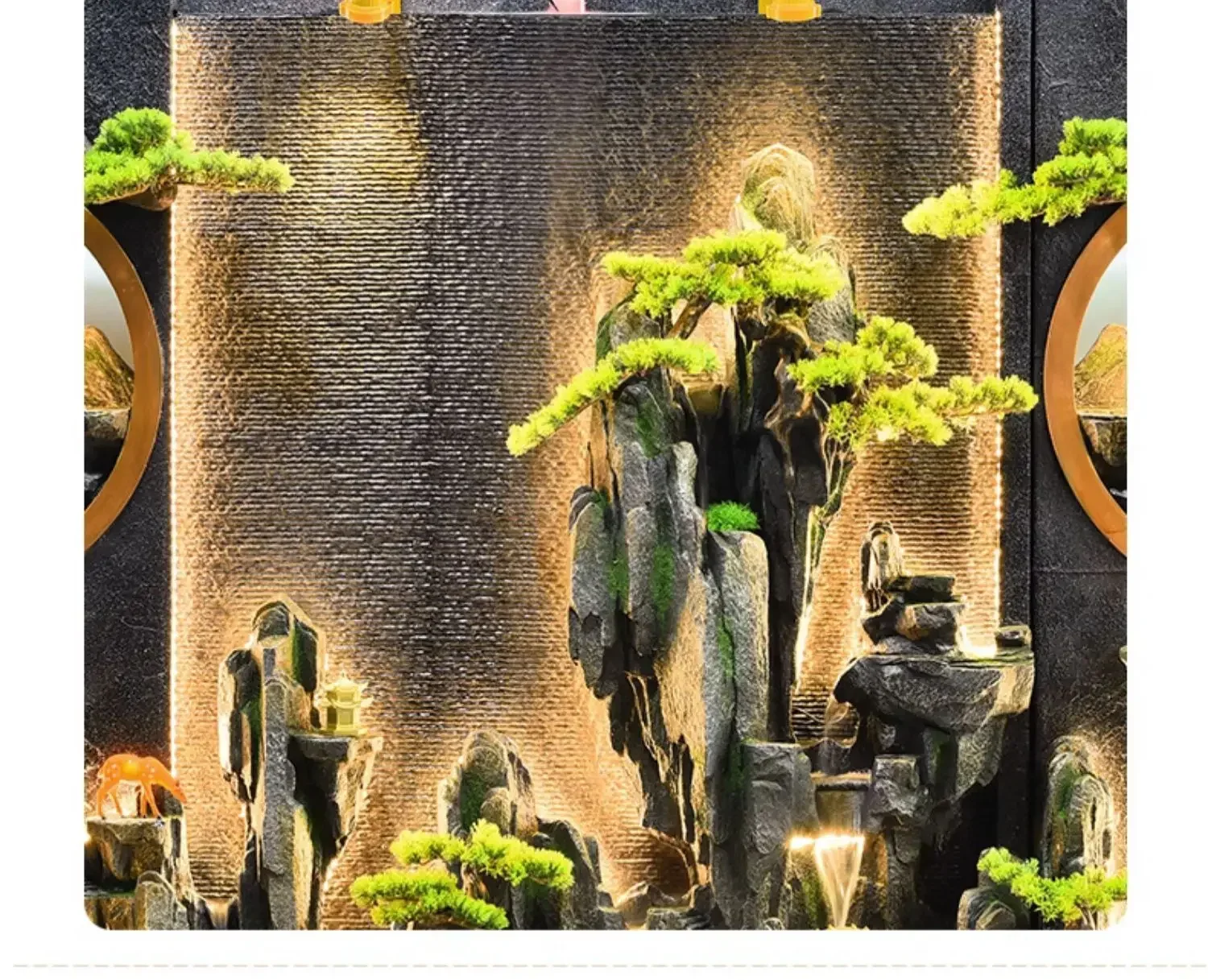 

X188Artificial Mountain and Fountain Decoration Water Curtain Wall Hotel Club Partition Screens Outdoor Courtyard