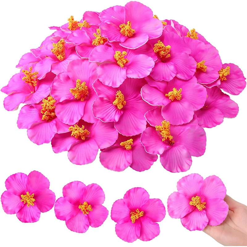 5/10 Stück künstliche Blumen, 9 cm, künstliche Blumen, Sommer, Hawaii, tropischer Strand, Geburtstagsfeier, Hochzeit, Tischdekoration, DIY-Haardekoration – Detail 10