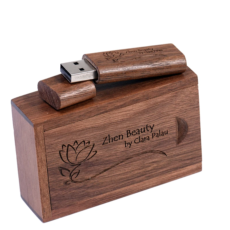 Houten Doos + Usb Flash Drive 128Gb Gratis Aangepaste Logo Pen Drive 64Gb Bruiloft Memory Stick 32Gb Volume Verkoop U Schijf 16Gb 08Gb 04Gb