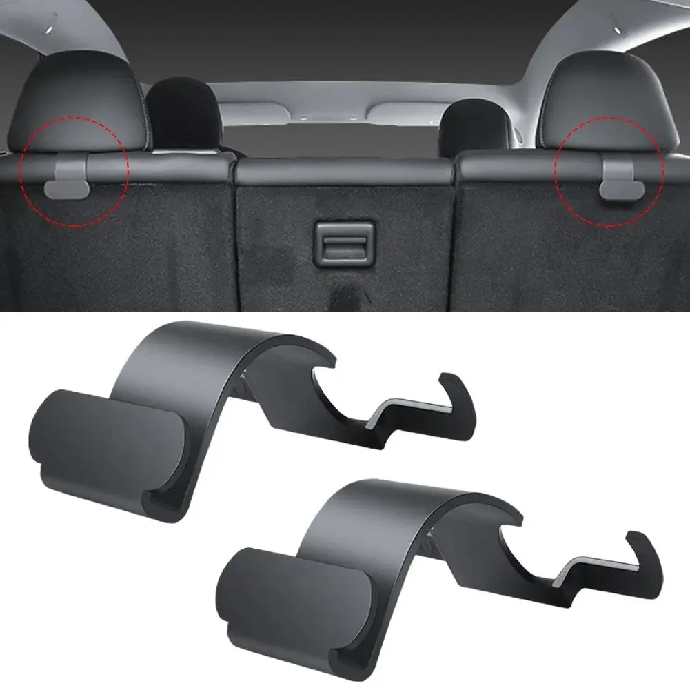 2pcs Rear Headrest Hook for Tesla Model Y Organizer Center Console Head Rest Storage Accessories Bag Umbrella Trunk Hanger