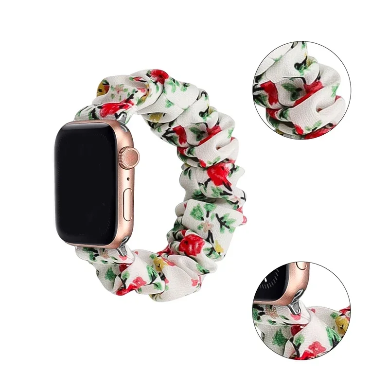 Scrunchie Strap for Apple Watch Band 44mm 40mm 46mm 42mm 45mm 41mm 49mm Nylon Bracelet for IWatch Series 10 9 8 7 6 SE 5 4 Ultra