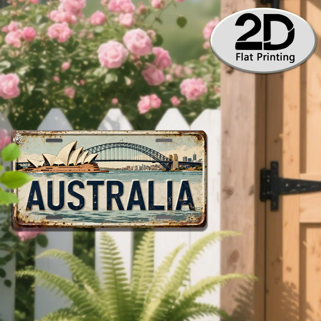 Plaque de plaque d'immatriculation AL Australie Sydney - Décoration murale vintage en métal durable, Art mural pour la maison, le bureau, le bar ou la cave des hommes