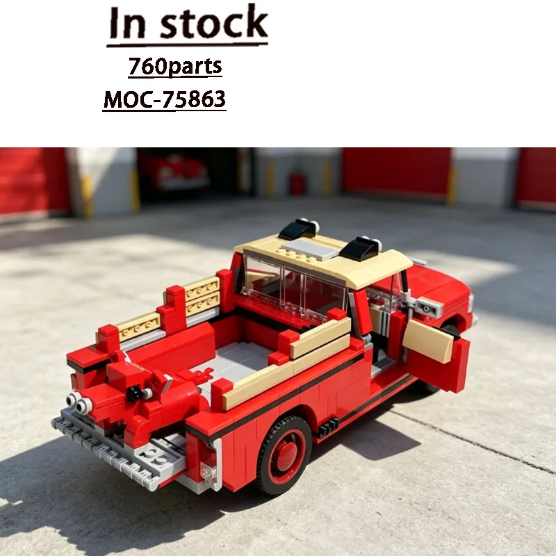 MOC-75863 New Classic Construction Site Transport Truck Building Block Model, 760 Pieces, Holiday Educational Toy Gift
