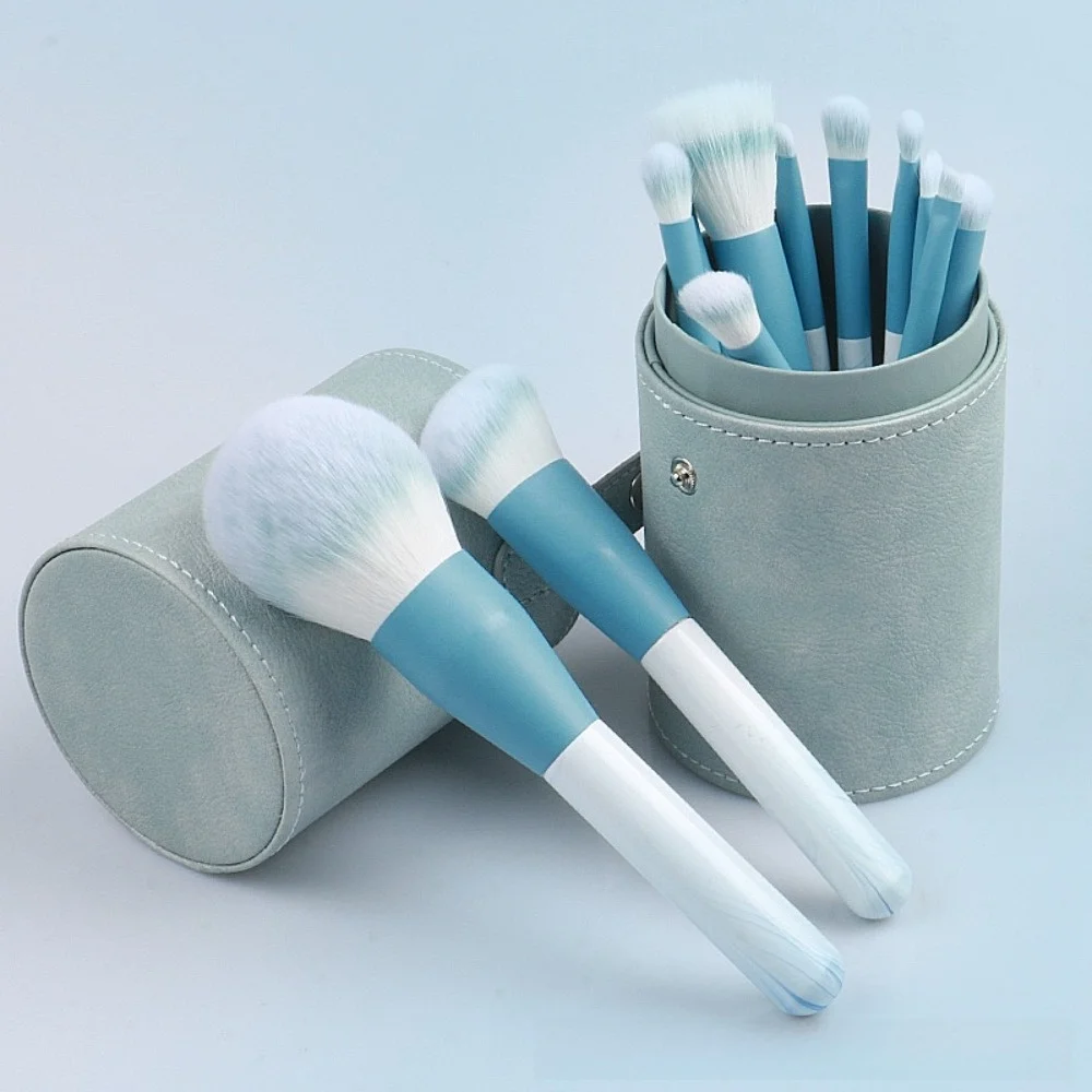 Portapennelli per Trucco in Pelle PU, Impermeabile e Antipolvere, Organizzatore Portatile per Pennelli Cosmetici