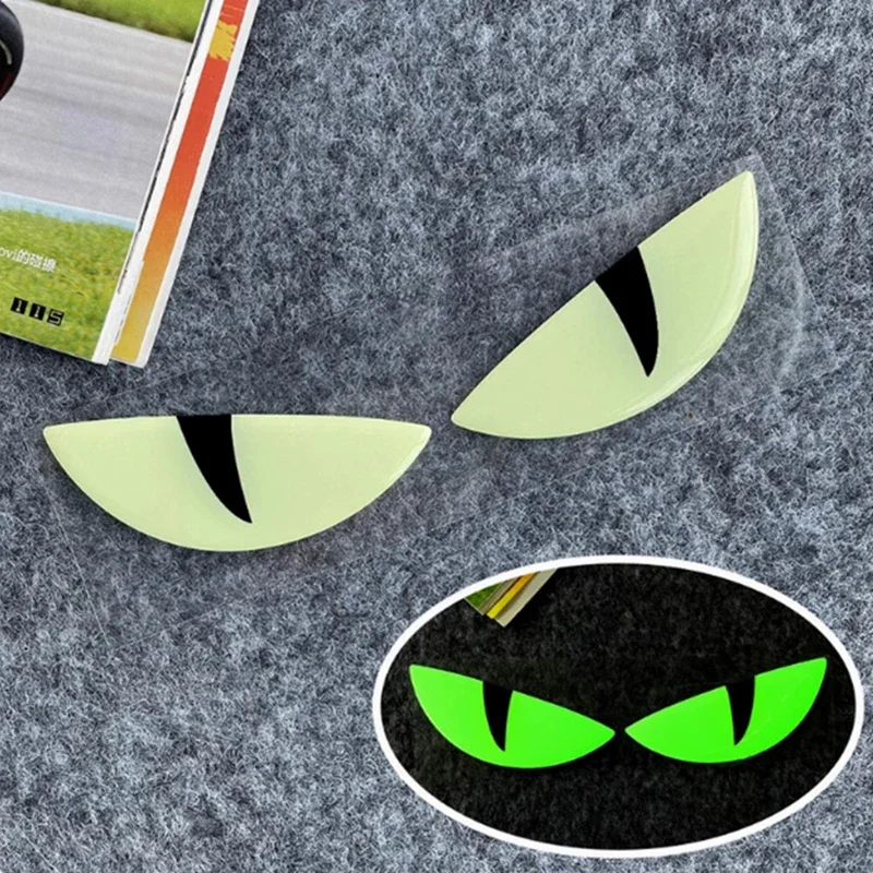 Reflective Devil's Eye Stickers For Car and Motorcycle Decor Luminous Improves Night Visibility Safety Durability Fashion