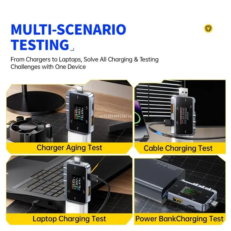 USB Charging Tester, Multifunction Display Suitable for Voltage & Current Measurement with Large Display Screen Home Use