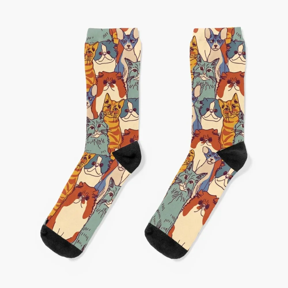 

Crowded Cats Pattern Socks crazy cycling Heating sock Boy Socks Women's